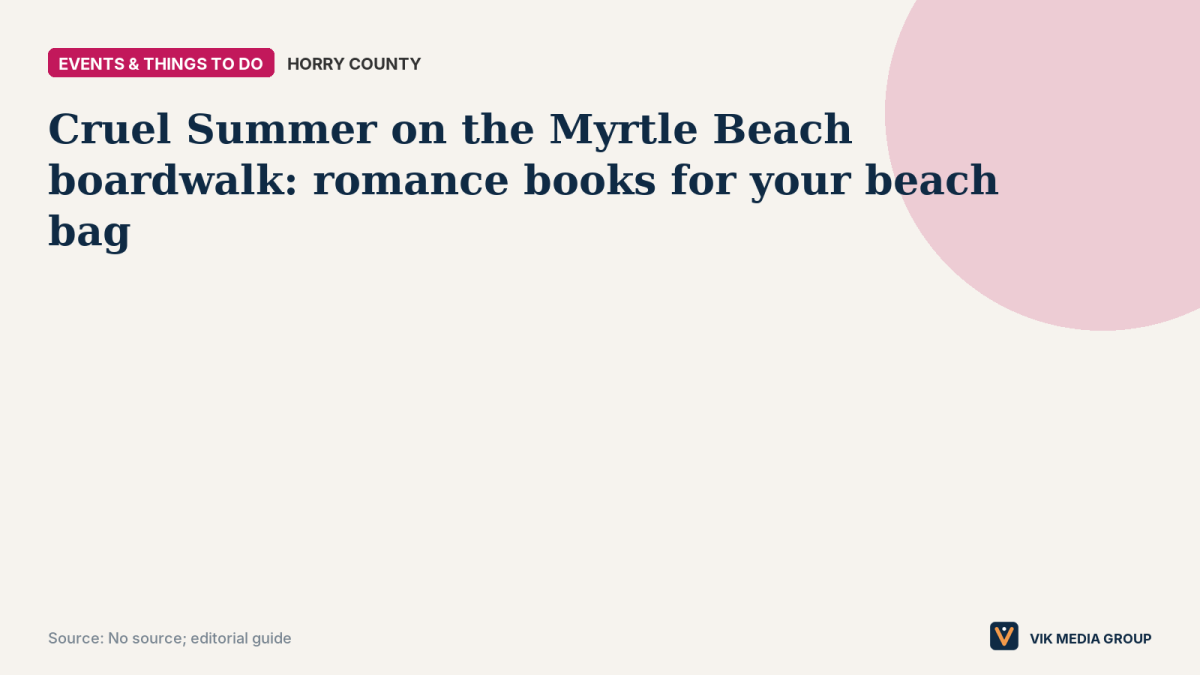 Data card: the number three, for three romance book picks for a summer beach bag on the Myrtle Beach Boardwalk.